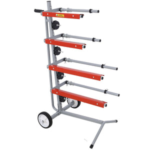 English Elm Global Steel Tree Masking Station with Four Roll Bars Wheeled Base for Auto Body Shops W465105150