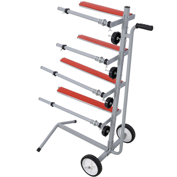 English Elm Global Steel Tree Masking Station with Four Roll Bars Wheeled Base for Auto Body Shops W465105150