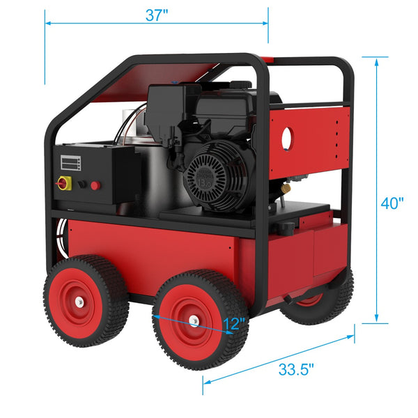 English Elm Hot Water Commercial Pressure Washer 4000 Psi Gasoline Engine Electric Start Mobile W465106361