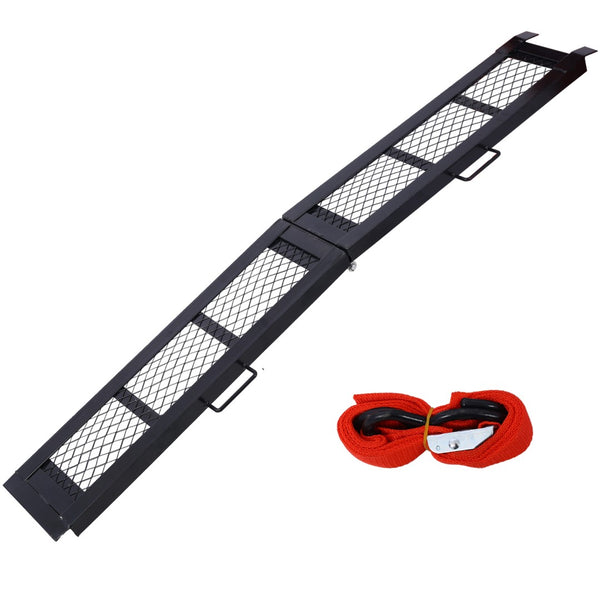 English Elm 80" Folding Steel Loading Ramp 500 Lb Capacity Mesh Surface Truck Atv Motorcycle W465106377