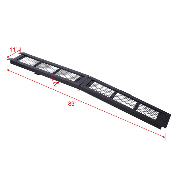 English Elm 80" Folding Steel Loading Ramp 500 Lb Capacity Mesh Surface Truck Atv Motorcycle W465106377