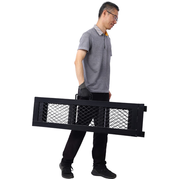 English Elm 80" Folding Steel Loading Ramp 500 Lb Capacity Mesh Surface Truck Atv Motorcycle W465106377