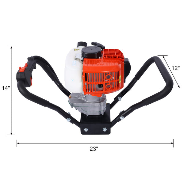 English Elm V-type 52cc Gas One Man Post Hole Digger for Fence Deck and Landscaping Work W465109906