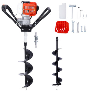 English Elm Post Hole Digger 43cc Gas Powered Auger with Alloy Steel Bits for Garden Farmland W465109914