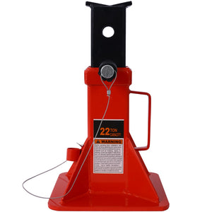 English Elm Heavy Duty 22 Ton Welded Steel Pin Lock Jack Stands for Trucks Suvs and Atvs 1 Pair Red W465110077