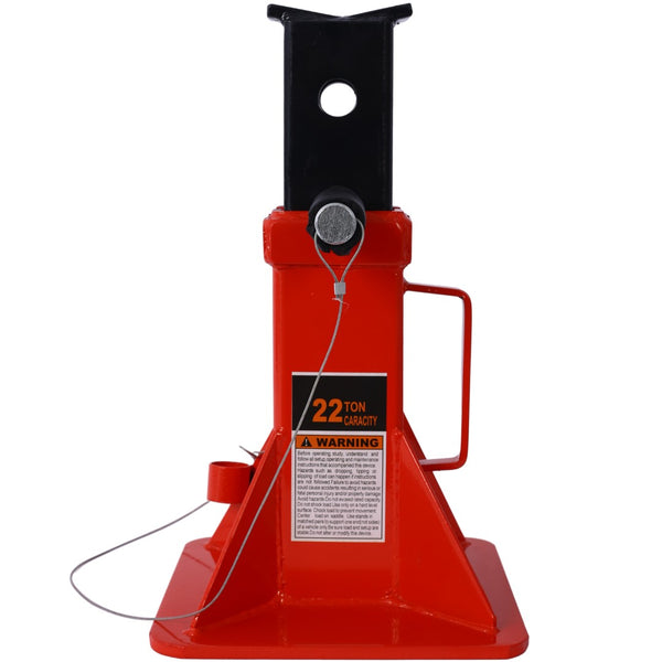 English Elm Heavy Duty 22 Ton Welded Steel Pin Lock Jack Stands for Trucks Suvs and Atvs 1 Pair Red W465110077