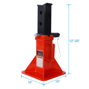 English Elm Heavy Duty 22 Ton Welded Steel Pin Lock Jack Stands for Trucks Suvs and Atvs 1 Pair Red W465110077