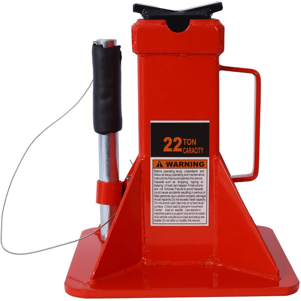 English Elm Heavy Duty 22 Ton Welded Steel Pin Lock Jack Stands for Trucks Suvs and Atvs 1 Pair Red W465110077