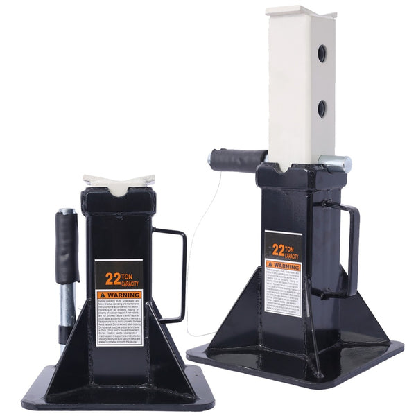 English Elm Heavy Duty 22 Ton Welded Steel Pin Lock Jack Stands for Trucks Suvs and Atvs 1 Pair Black W465110078