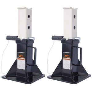 English Elm Heavy Duty 22 Ton Welded Steel Pin Lock Jack Stands for Trucks Suvs and Atvs 1 Pair Black W465110078