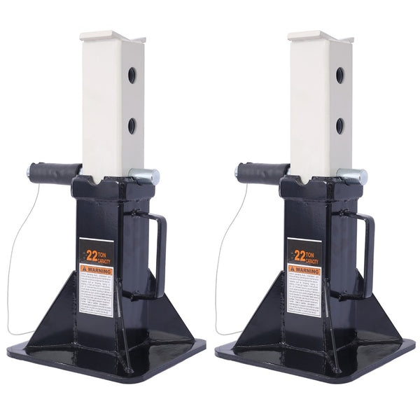English Elm Heavy Duty 22 Ton Welded Steel Pin Lock Jack Stands for Trucks Suvs and Atvs 1 Pair Black W465110078