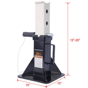 English Elm Heavy Duty 22 Ton Welded Steel Pin Lock Jack Stands for Trucks Suvs and Atvs 1 Pair Black W465110078
