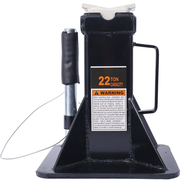English Elm Heavy Duty 22 Ton Welded Steel Pin Lock Jack Stands for Trucks Suvs and Atvs 1 Pair Black W465110078