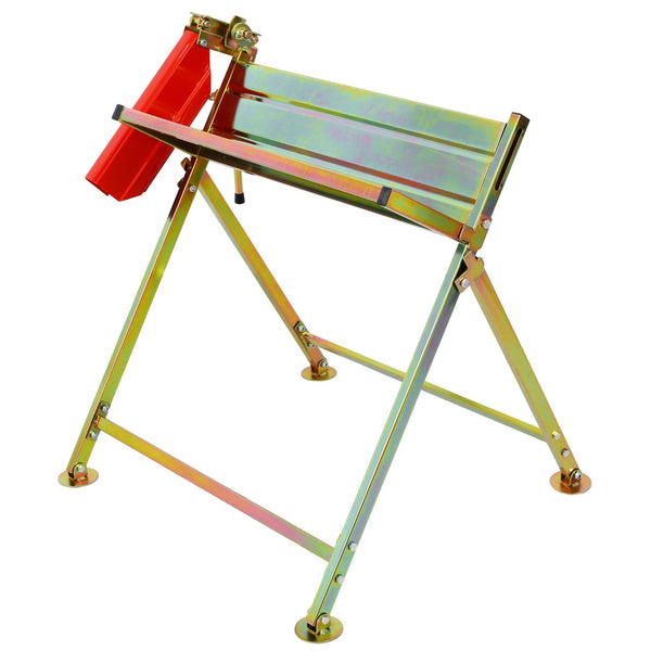 English Elm Saw Horse Galvanized Steel Folding Log Cutting Rig with Built-in Chainsaw Holder W465110079
