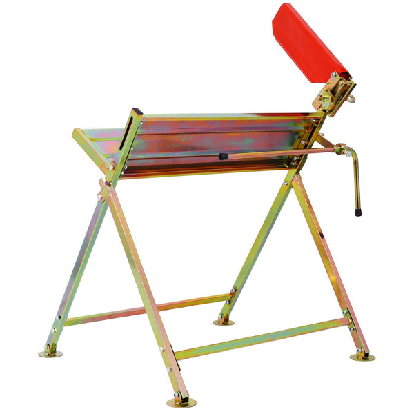 English Elm Saw Horse Galvanized Steel Folding Log Cutting Rig with Built-in Chainsaw Holder W465110079