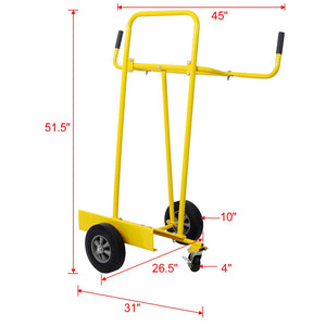English Elm Steel Panel Cart Heavy Duty Drywall Dolly 750lb Capacity Folding Job Site Mover W465110080