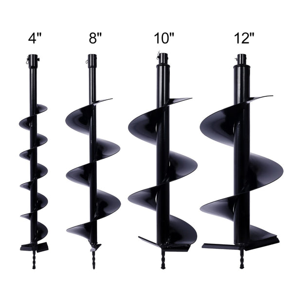 English Elm Auger Drill Bits Set Four Sizes Heavy Steel Spiral Flute Planting Fence Post Digging W465110104