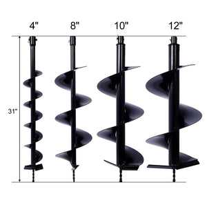 English Elm Auger Drill Bits Set Four Sizes Heavy Steel Spiral Flute Planting Fence Post Digging W465110104