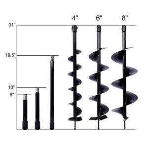 English Elm Auger Drill Bit Kit with Extension Rod for Planting Fence Posts and Bulb Bedding W465110112