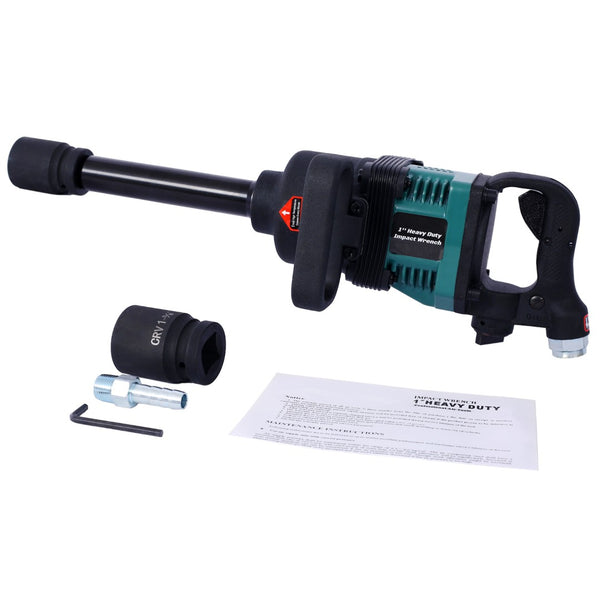 English Elm Industrial 1 Inch Air Impact Wrench 1900 Ft-lbs Pneumatic Drive for Heavy Trucks W465115135