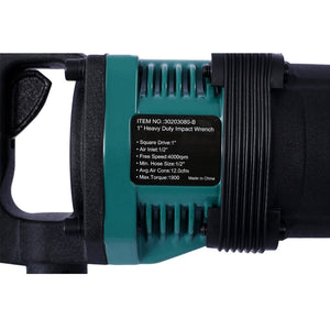 English Elm Industrial 1 Inch Air Impact Wrench 1900 Ft-lbs Pneumatic Drive for Heavy Trucks W465115135