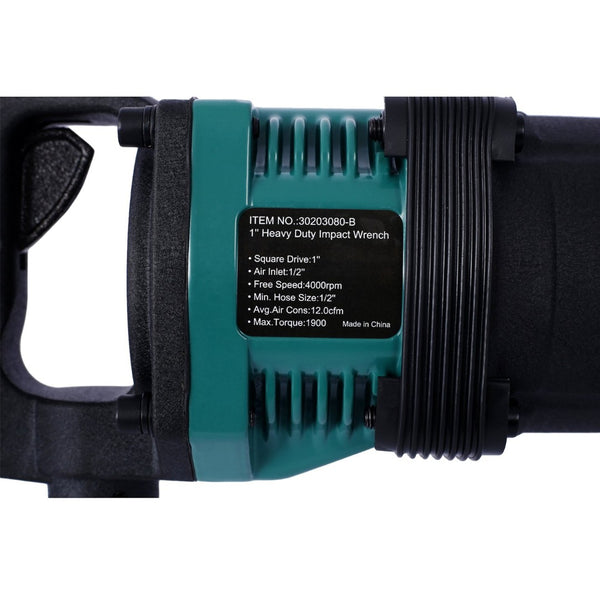 English Elm Industrial 1 Inch Air Impact Wrench 1900 Ft-lbs Pneumatic Drive for Heavy Trucks W465115135