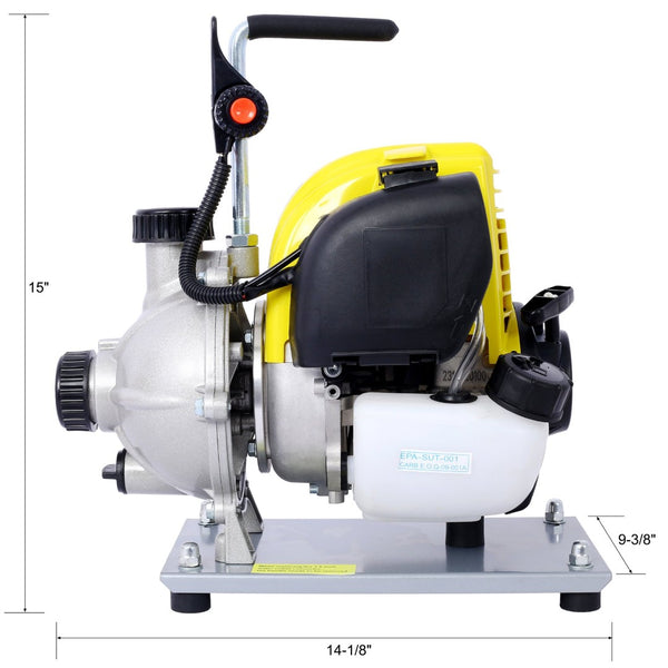 English Elm 38cc 4-stroke Gas Water Pump Portable High Volume Transfer for Irrigation Flood Control W465121002