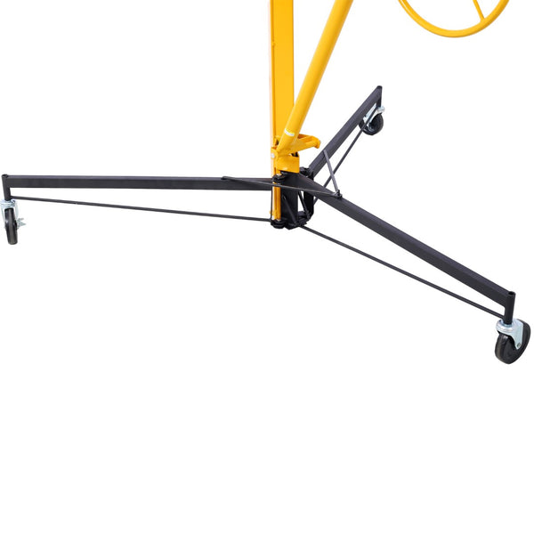 English Elm Drywall Panel Hoist Lift with Telescoping Mast Winch Brake and Tilting Cradle Black W465121420