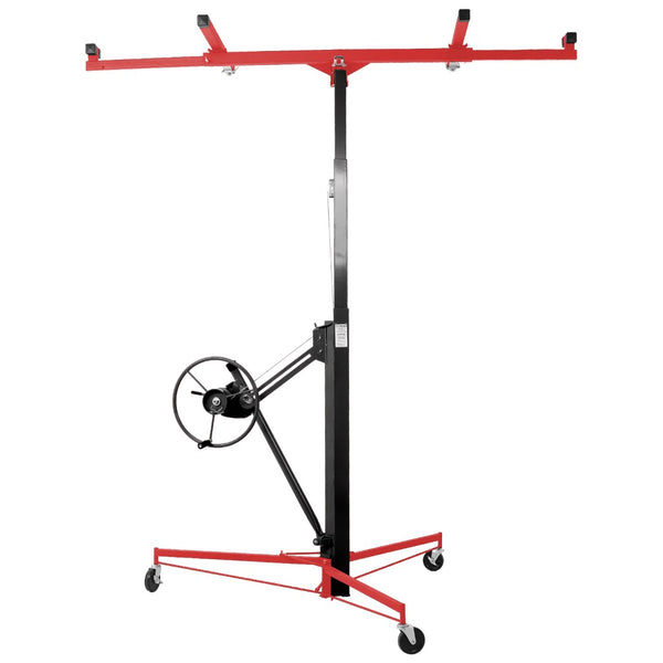 English Elm Drywall Lift Hoist 11 Foot Steel Frame Panel Jack for Ceiling and Wall Work W465121422