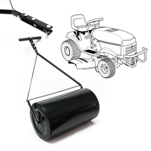 English Elm Combination Push Tow Lawn Roller 16 Gallon Drum for Garden Farm and Park Leveling W465122201