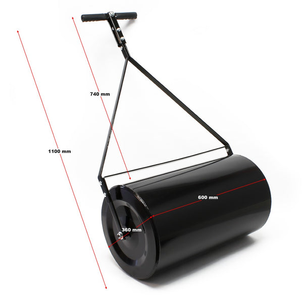 English Elm Combination Push Tow Lawn Roller 16 Gallon Drum for Garden Farm and Park Leveling W465122201