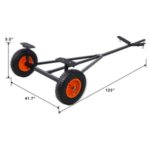English Elm Boat Trailer Dolly Carbon Steel Mover with Adjustable Frame for Kayak and Fishing Use W465122205