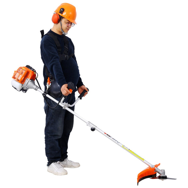 English Elm 52cc Gas Powered 2 in 1 String Trimmer with Brush Cutter and Ergonomic Grip Strap W465123542
