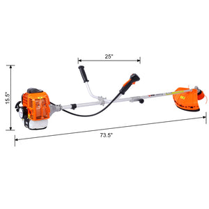 English Elm 52cc Gas Powered 2 in 1 String Trimmer with Brush Cutter and Ergonomic Grip Strap W465123542