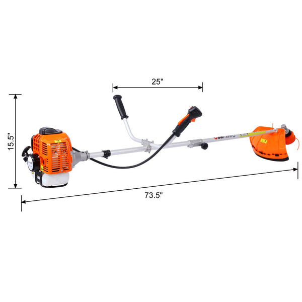English Elm 52cc Gas Powered 2 in 1 String Trimmer with Brush Cutter and Ergonomic Grip Strap W465123542