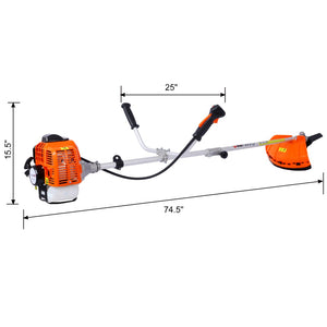 English Elm 52cc Gas Powered 2 in 1 String Trimmer with Brush Cutter and Ergonomic Grip Strap W465123542