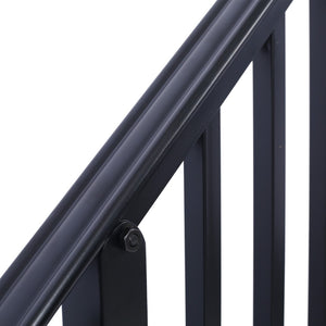 English Elm Handrails Powder Coated Wrought Iron Porch Stair Railing Fits 3 or 4 Steps Matte W465124224