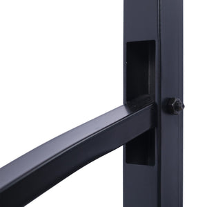 English Elm Handrails Powder Coated Steel Outdoor Stair Rail Fits One or Three Steps Gloss Black W465124226
