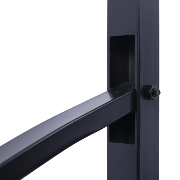 English Elm Handrails Powder Coated Steel Outdoor Stair Rail Fits One or Three Steps Gloss Black W465124226