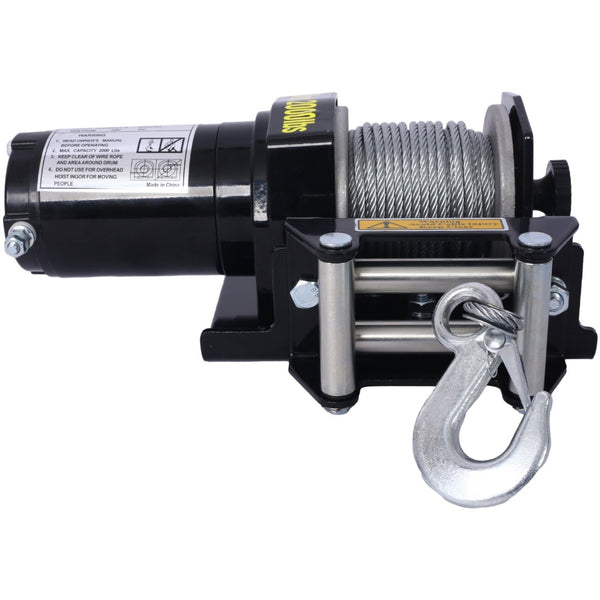 English Elm 2000lb 12v Atv Utv Electric Winch Waterproof Steel Rope Off-road Recovery Hauling W465127127