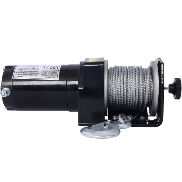 English Elm 2000lb 12v Atv Utv Electric Winch Waterproof Steel Rope Off-road Recovery Hauling W465127127