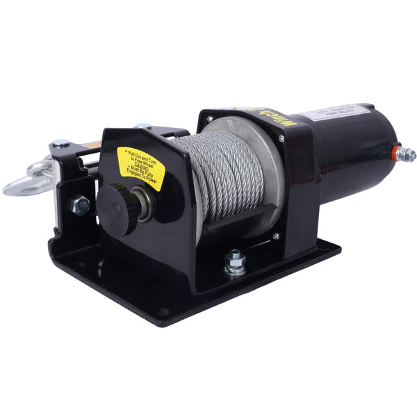 English Elm 2000lb 12v Atv Utv Electric Winch Waterproof Steel Rope Off-road Recovery Hauling W465127127