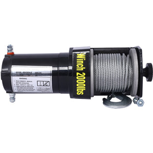 English Elm 2000lb 12v Atv Utv Electric Winch Waterproof Steel Rope Off-road Recovery Hauling W465127127