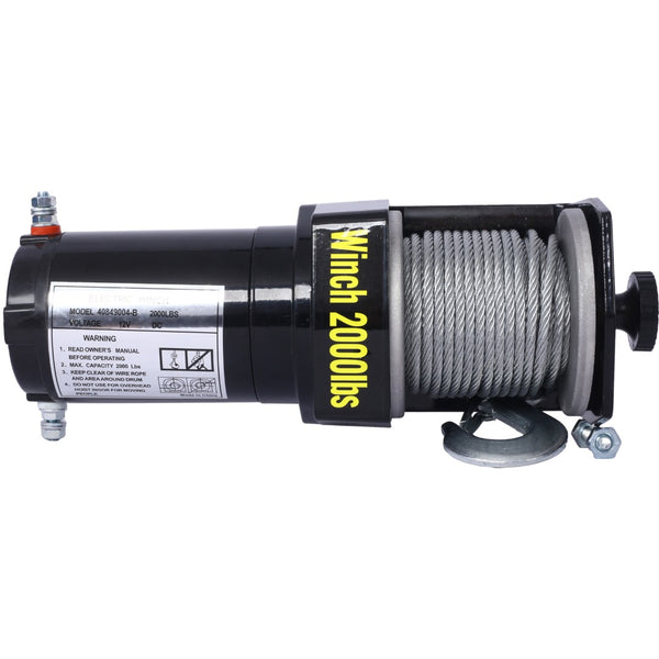 English Elm 2000lb 12v Atv Utv Electric Winch Waterproof Steel Rope Off-road Recovery Hauling W465127127