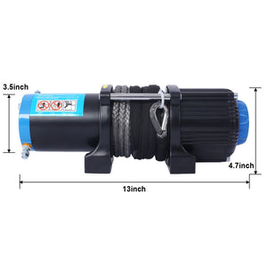 English Elm 4500 Lb Electric Atv Utv Winch Synthetic Rope Wireless Remote Waterproof Off-road W465127130