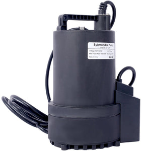 English Elm 1/4 Hp Submersible Pool Cover Pump 1850 Gph Auto on Off with Check Valve Adapter W465127590