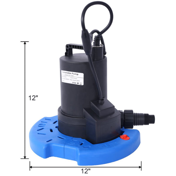 English Elm 1/4 Hp Submersible Pool Cover Pump 1850 Gph Auto on Off with Check Valve Adapter W465127590