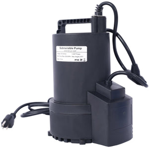 English Elm 1/3 Hp Submersible Pool Cover Pump 2500 Gph Auto Activation with Bottom Suction W465127592