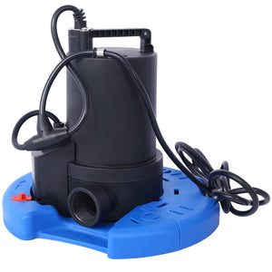 English Elm 1/3 Hp Submersible Pool Cover Pump 2500 Gph Auto Activation with Bottom Suction W465127592
