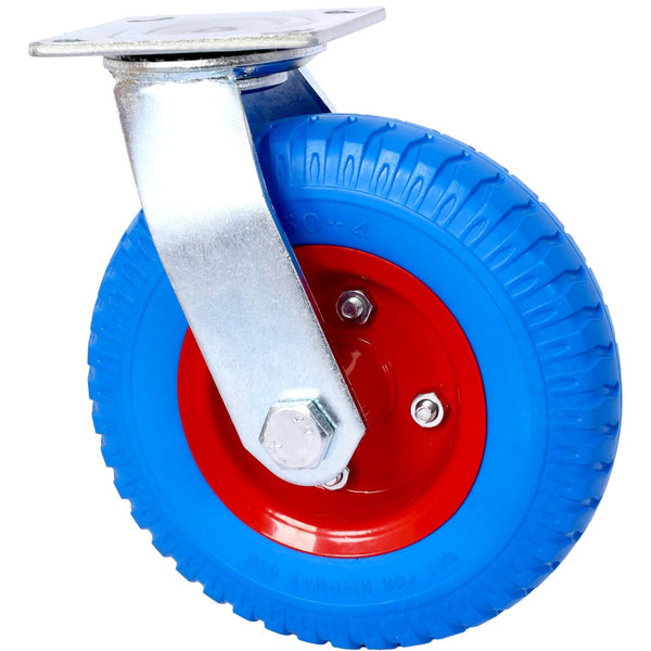 English Elm 4pcs Flat Free Pu Casters Heavy Duty Set Swivel Rigid Steel Hub Ball Bearing Wheels W465130444
